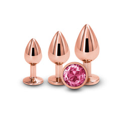 Rear Assets Trainer Metallic Butt Plug Kit - Pink Gem Insert