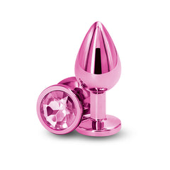 Rear Assets Butt Plug with Crystal Insert - Pink Medium