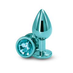 Rear Assets Butt Plug with Crystal Insert - Teal Medium