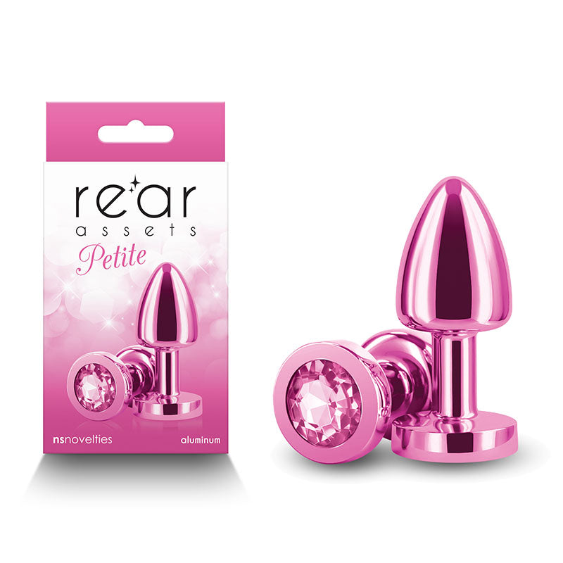 Rear Assets Butt Plug with Crystal Insert - Red Petite