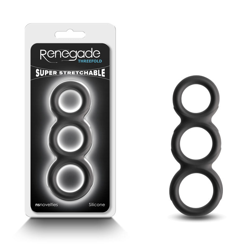 Renegade Threefold Cock Ring - Black