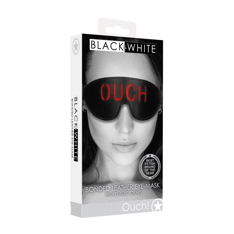 OUCH!  & White Bonded Leather Eye-Mask ''Ouch'' -  Eye Restraint