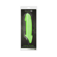 OUCH! Glow In The Dark Smooth Thick Stretchy Penis Extension Sleeve 16 cm