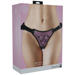 OUCH Brand Metallic Strap On Harness - Rose