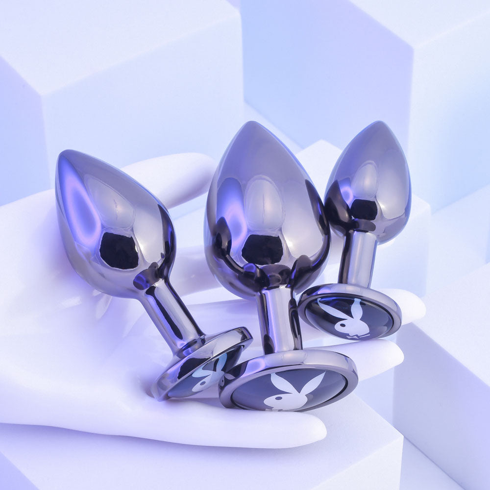 Playboy Pleasure PLEASURE 3 WAYS Metal Butt Plug Set