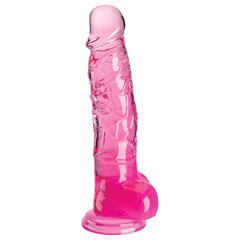 King Cock Clear 8'' Cock Dildo with Balls - Pinjk