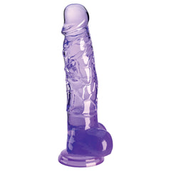 King Cock Clear 8'' Cock Dildo with Balls - Purple