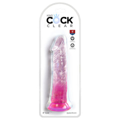 King Cock Clear 8'' Cock Dildo - Pink