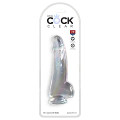 King Cock  7.5'' Cock Dildo with Balls - Clear