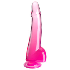 King Cock Clear 10'' Cock Dildo with Balls - Pink