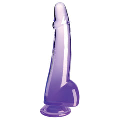 King Cock Clear 10'' Cock Dildo with Balls - Purple