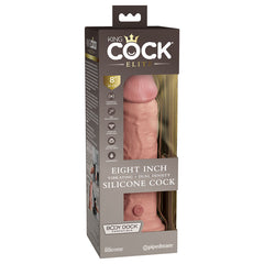 King Cock Elite 8'' Vibrating Dual Density Dildo - Flesh