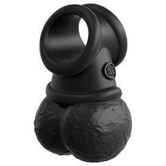 King Cock Elite The Crown Jewels Vibrating Silicone Balls -  USB Rechargeable Vibrating Cock Ring