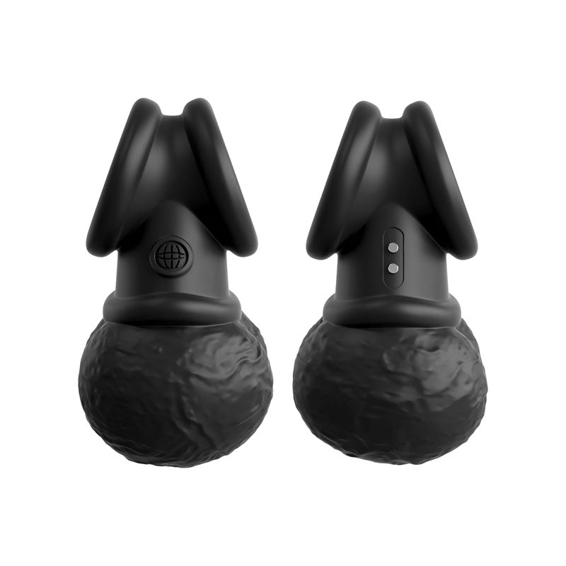 King Cock Elite The Crown Jewels Vibrating Silicone Balls -  USB Rechargeable Vibrating Cock Ring