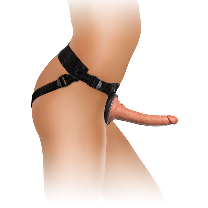 King Cock Elite Comfy Silicone Body Dock Strap-On Harness with Tan 17.8 cm Dong