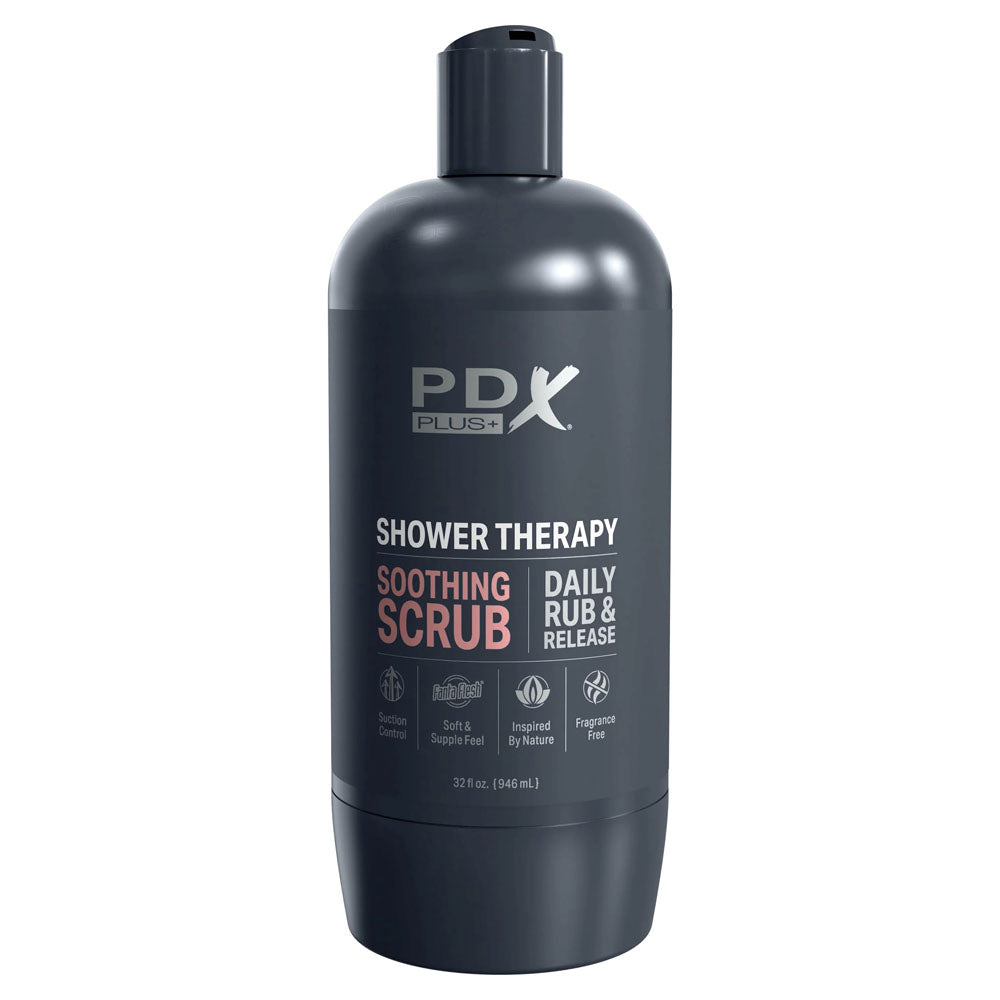 PDX Plus Shower Therapy Soothing Scrub Masturbator - Tan