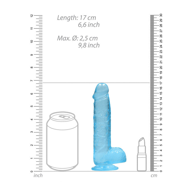 RealRock Realistic Dildo With Balls - 15cm Blue