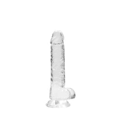 RealRock Realistic Dildo With Balls - 17.5cm Clear