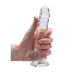 RealRock Realistic Dildo With Balls - 17.5cm Clear