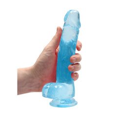 RealRock Realistic Dildo With Balls - 20cm Blue