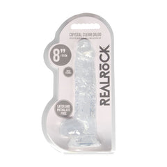 RealRock Realistic Dildo With Balls - 20cm Clear