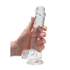 RealRock Realistic Dildo With Balls - 20cm Clear