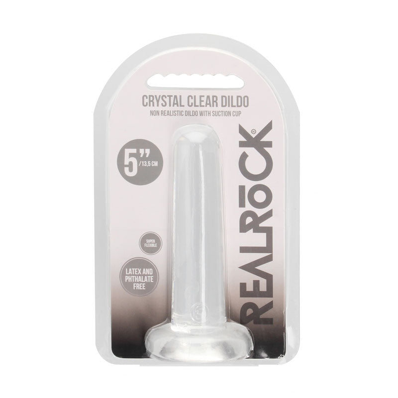 REALROCK Non Realistic Dildo With Suction Cup - 13.5 cm CLEAR