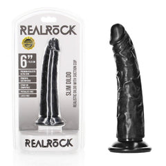 REALROCK Slim Curved Realistic Dildo Dong 15cm - Black