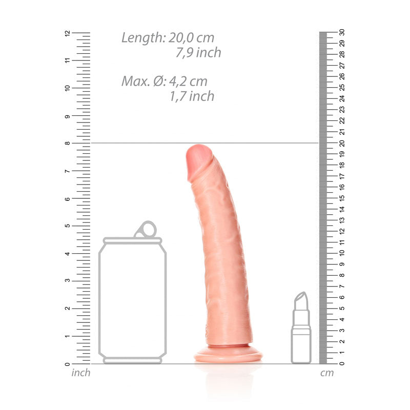 REALROCK Slim Curved Realistic Dildo Dong 18cm - Flesh