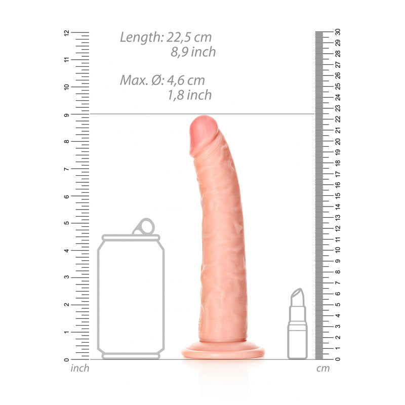 REALROCK Slim Curved Realistic Dildo Dong 20cm - Flesh