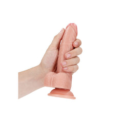 REALROCK Curved Realistic Dildo Dong with Balls 18cm - Flesh