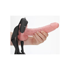 Vibrating Hollow Strap on Dildo with Balls 23cm - Flesh