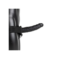 Vibrating Hollow Strap on Dildo without Balls 21cm - Black