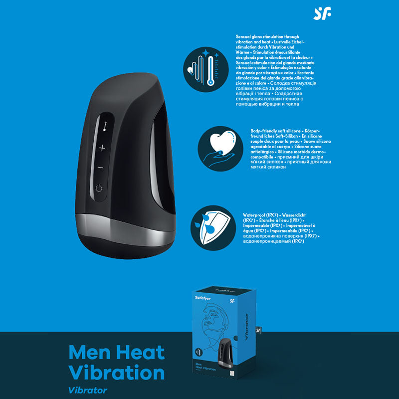 Satisfyer Men Heat Vibration Masturbator - Black