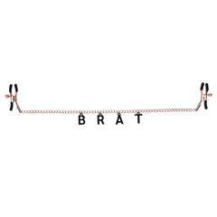 Nipple Clamps with BRAT name Charms - Rose Gold