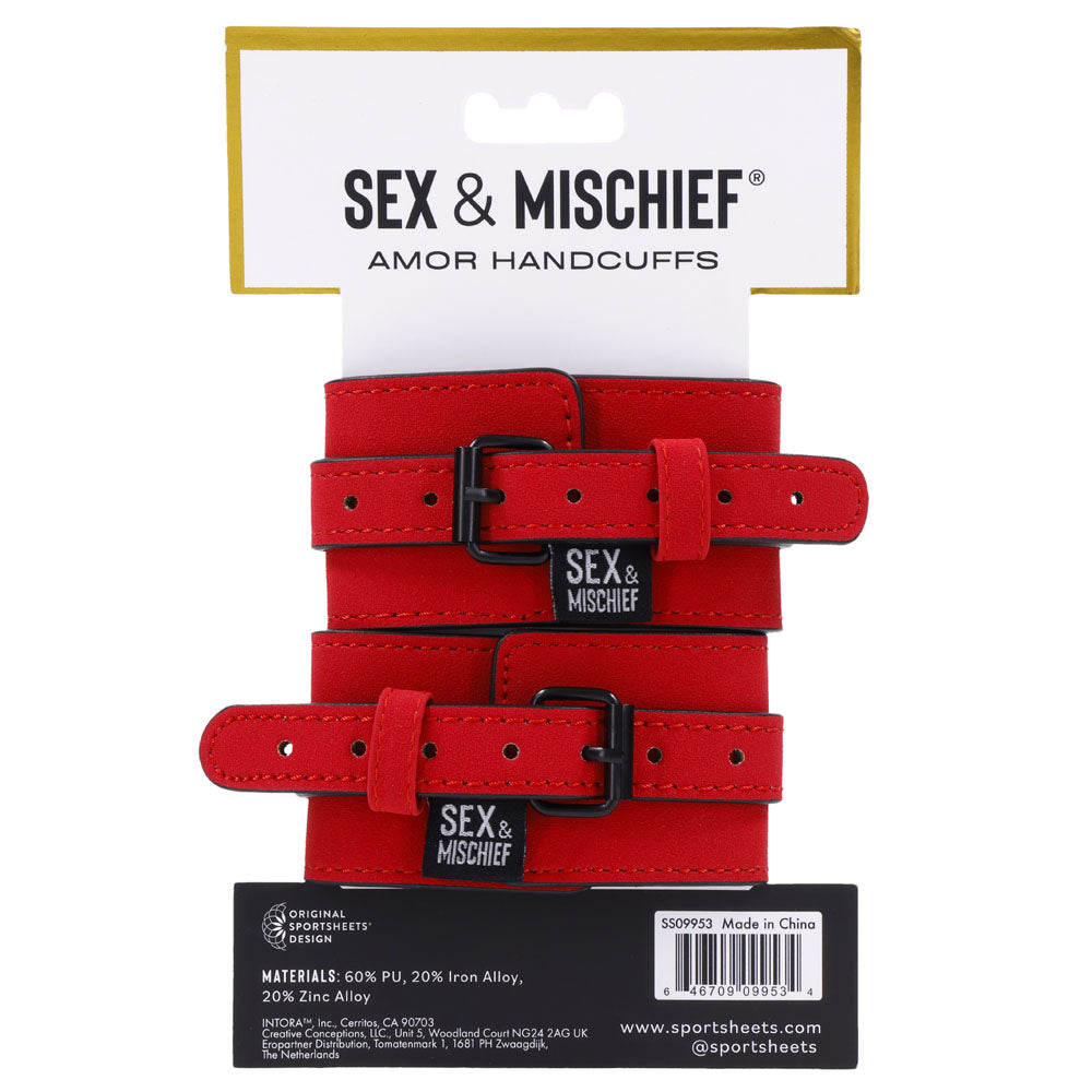 Sex & Mischief Amor Handcuffs - Red