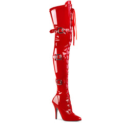 Seduce 3028 Thigh boot with 5 inch heel - Red Patent