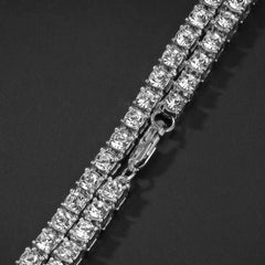 Necklace single row chain 5mm with Rhinestones