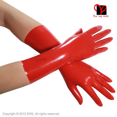 Latex gloves mid wrist length. Red or black