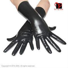 Latex gloves mid wrist length. Red or black