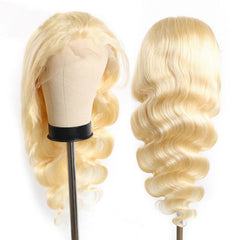 Remy Lace front wig, Honey Blonde, wavy. Centre part.