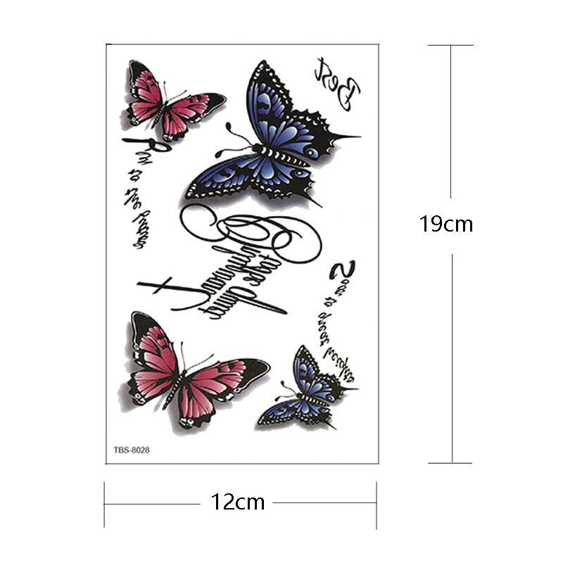 Temporary tattoos ALL BODY AREAS for Women 25 assorted designs