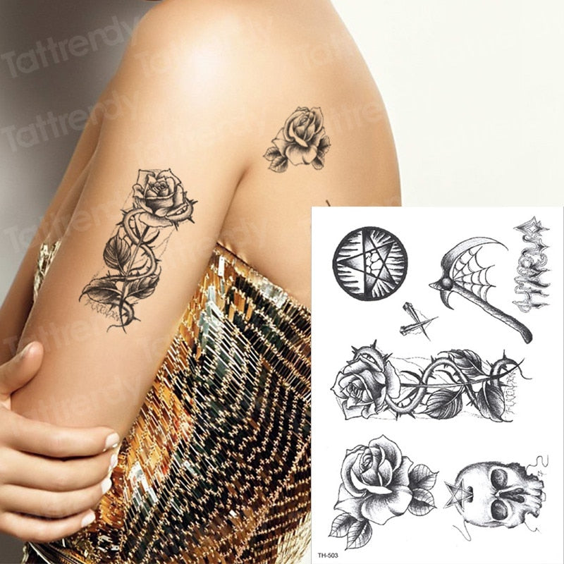 Temporary tattoos Women or Men LARGE assorted selection No. 4