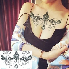 Temporary Chest, Back & Rear panty line tattoos for women assorted selection No. 1