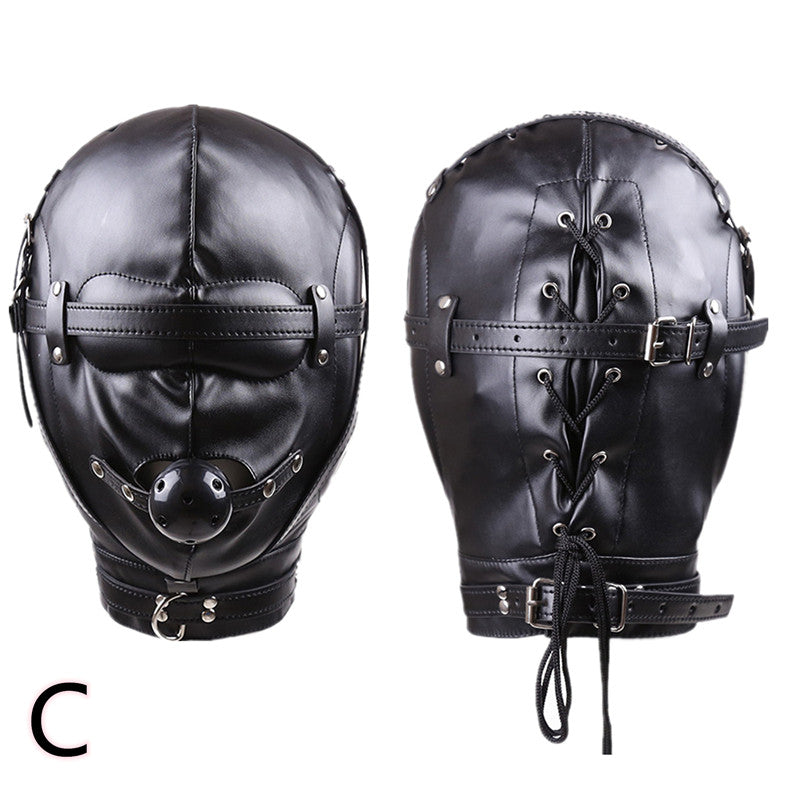 PU Leather Hood for BDSM Style C