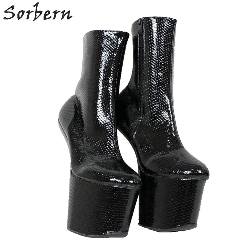 Sorbern Hoof Heel ankle boots for women BDSM & Pony Play