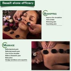 Natural Basalt Hot Massage Stone Set - 24 pcs with heating box